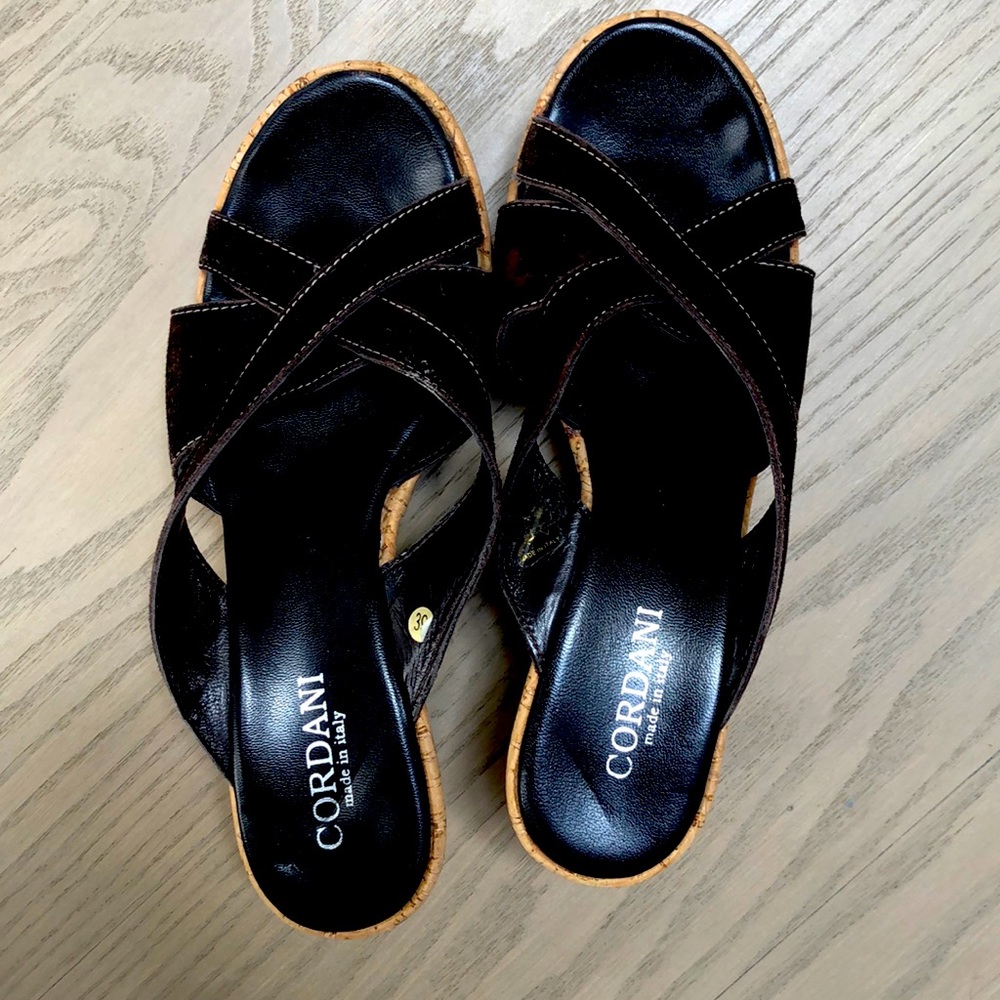 Cordani Brown Wedge Sandals
